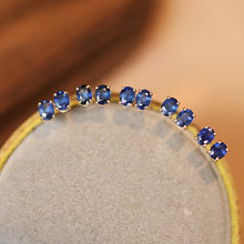 Load image into Gallery viewer, LUOWEND 18K Yellow Gold Fashion INS Style Natural Sapphire Earrings for Women
