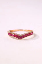 Load image into Gallery viewer, LUOWEND 18K Yellow Gold Real Natural Diamond and Ruby Ring for Women
