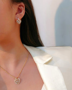 LUOWEND 18K White/Yellow/Rose Gold Natural Diamond Earrings for Women