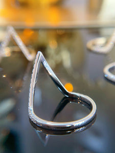 LUOWEND 18K White or Yellow Gold Natural Diamond Ring for Women
