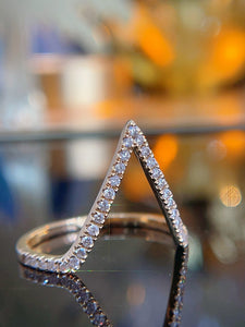 LUOWEND 18K White or Yellow Gold Natural Diamond Ring for Women