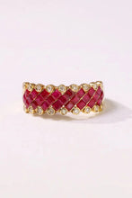 Load image into Gallery viewer, LUOWEND 18K Yellow Gold Real Natural Diamond and Ruby Ring for Women
