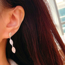 Load image into Gallery viewer, LUOWEND 18K White/Yellow/Rose Gold Natural Diamond Earrings for Women
