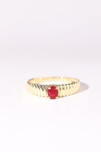 Load image into Gallery viewer, LUOWEND 18K Yellow Gold Real Natural Ruby Ring for Women
