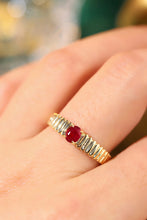 Load image into Gallery viewer, LUOWEND 18K Yellow Gold Real Natural Ruby Ring for Women
