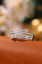 Load image into Gallery viewer, LUOWEND 18K White Gold Real Natural Diamond Ring for Women
