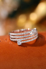 Load image into Gallery viewer, LUOWEND 18K White Gold Real Natural Diamond Ring for Women
