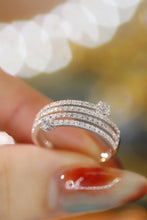 Load image into Gallery viewer, LUOWEND 18K White Gold Real Natural Diamond Ring for Women
