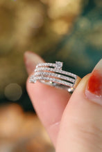Load image into Gallery viewer, LUOWEND 18K White Gold Real Natural Diamond Ring for Women
