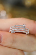 Load image into Gallery viewer, LUOWEND 18K White Gold Real Natural Diamond Ring for Women
