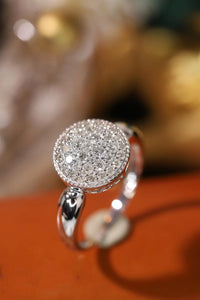 LUOWEND 18K White Gold Real Natural Diamond Ring for Women