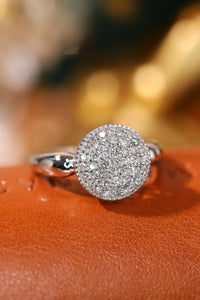 LUOWEND 18K White Gold Real Natural Diamond Ring for Women