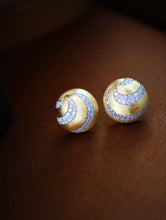 Load image into Gallery viewer, LUOWEND 18K Yellow Gold Real Natural Diamond Stud Earrings for Women
