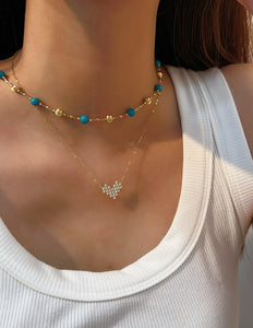 LUOWEND 18K White/Yellow/Rose Gold Natural Diamond Pendant Necklace for Women