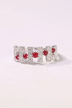 Load image into Gallery viewer, LUOWEND 18K White Gold Real Natural Diamond and Ruby Ring for Women
