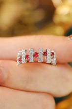 Load image into Gallery viewer, LUOWEND 18K White Gold Real Natural Diamond and Ruby Ring for Women
