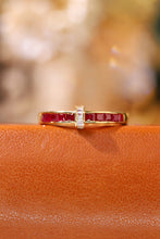 Load image into Gallery viewer, LUOWEND 18K Yellow Gold Real Natural Diamond and Ruby Ring for Women
