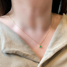 Load image into Gallery viewer, LUOWEND 18K Yellow Gold Fine Jewelry Natural Emerald Necklace for Women
