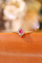 Load image into Gallery viewer, LUOWEND 18K Yellow Gold Real Natural Diamond and Ruby Ring for Women
