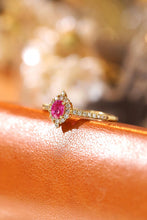 Load image into Gallery viewer, LUOWEND 18K Yellow Gold Real Natural Diamond and Ruby Ring for Women
