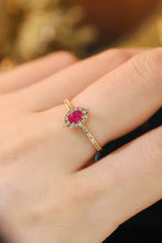 Load image into Gallery viewer, LUOWEND 18K Yellow Gold Real Natural Diamond and Ruby Ring for Women
