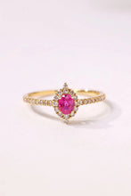 Load image into Gallery viewer, LUOWEND 18K Yellow Gold Real Natural Diamond and Ruby Ring for Women
