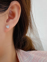 Load image into Gallery viewer, LUOWEND 18K White/Yellow Gold Natural Diamond Earrings for Women
