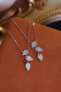 LUOWEND 18K White Gold Natural Diamond Pendant Necklace for Women