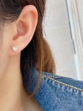 Load image into Gallery viewer, LUOWEND 18K White/Yellow Gold Natural Diamond Earrings for Women
