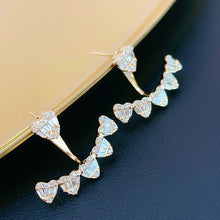 Load image into Gallery viewer, LUOWEND 18K White/Yellow Gold Natural Diamond Earrings for Women
