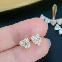 Load image into Gallery viewer, LUOWEND 18K White/Yellow Gold Natural Diamond Earrings for Women
