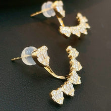 Load image into Gallery viewer, LUOWEND 18K White/Yellow Gold Natural Diamond Earrings for Women
