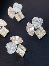 Load image into Gallery viewer, LUOWEND 18K White/Yellow Gold Natural Diamond Earrings for Women
