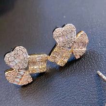 Load image into Gallery viewer, LUOWEND 18K White/Yellow Gold Natural Diamond Earrings for Women
