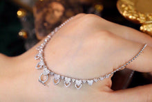 Load image into Gallery viewer, LUOWEND 18K White Gold Real Natural Diamond Necklace for Women
