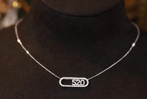 LUOWEND 18K White Gold Real Natural Diamond Pendant Necklace for Women