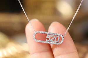 LUOWEND 18K White Gold Real Natural Diamond Pendant Necklace for Women