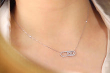 Load image into Gallery viewer, LUOWEND 18K White Gold Real Natural Diamond Pendant Necklace for Women
