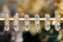 Load image into Gallery viewer, LUOWEND 18K White and Yellow Gold Real Natural Diamond Earrings for Women
