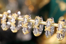 Load image into Gallery viewer, LUOWEND 18K White and Yellow Gold Real Natural Diamond Earrings for Women
