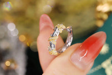 Load image into Gallery viewer, LUOWEND 18K White and Yellow Gold Real Natural Diamond Earrings for Women

