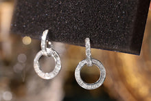 Load image into Gallery viewer, LUOWEND 18K White Gold Real Natural Diamond Stud Earrings for Women
