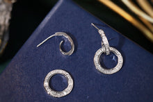 Load image into Gallery viewer, LUOWEND 18K White Gold Real Natural Diamond Stud Earrings for Women
