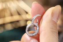 Load image into Gallery viewer, LUOWEND 18K White Gold Real Natural Diamond Stud Earrings for Women

