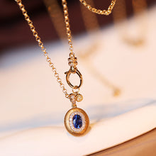 Load image into Gallery viewer, LUOWEND 18K Yellow Gold Real Natural Diamond Necklace for Women
