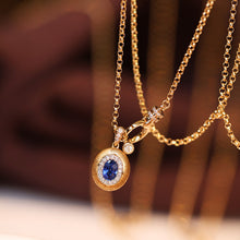 Load image into Gallery viewer, LUOWEND 18K Yellow Gold Real Natural Diamond Necklace for Women
