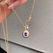 Load image into Gallery viewer, LUOWEND 18K Yellow Gold Real Natural Diamond Necklace for Women
