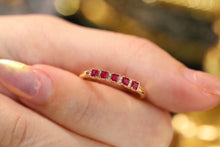 Load image into Gallery viewer, LUOWEND 18K Yellow Gold Real Natural Diamond and Ruby Ring for Women
