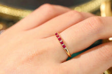 Load image into Gallery viewer, LUOWEND 18K Yellow Gold Real Natural Diamond and Ruby Ring for Women
