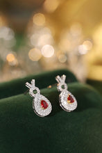 Load image into Gallery viewer, LUOWEND 18K White Gold Real Natural Diamond and Ruby Earrings for Women
